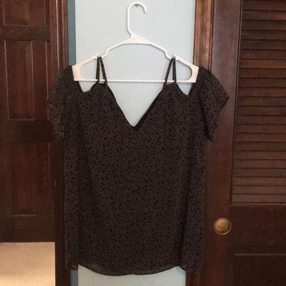 Patterned Cold Shoulder Top By Loft - image 1
